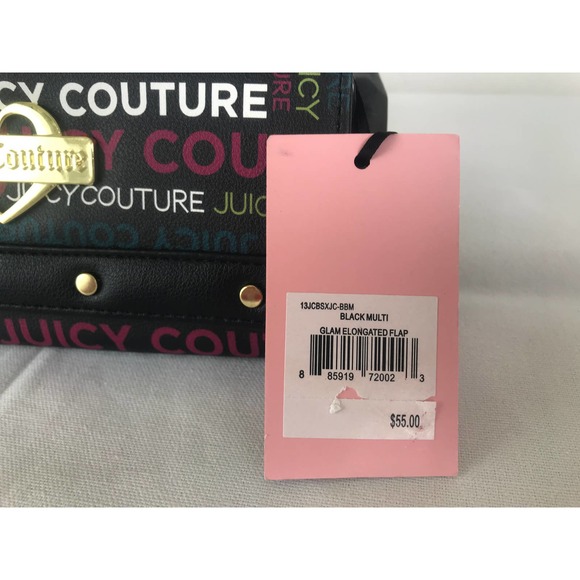 Juicy Couture Women's Wallet Clutch Black Logo Pattern New - Picture 8 of 8